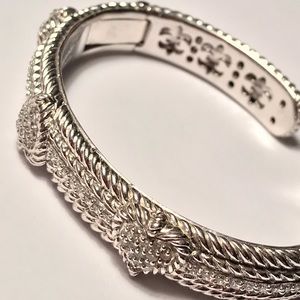 JUDITH RIPKA DIAMONIQUE HEART HINGED BRACELET